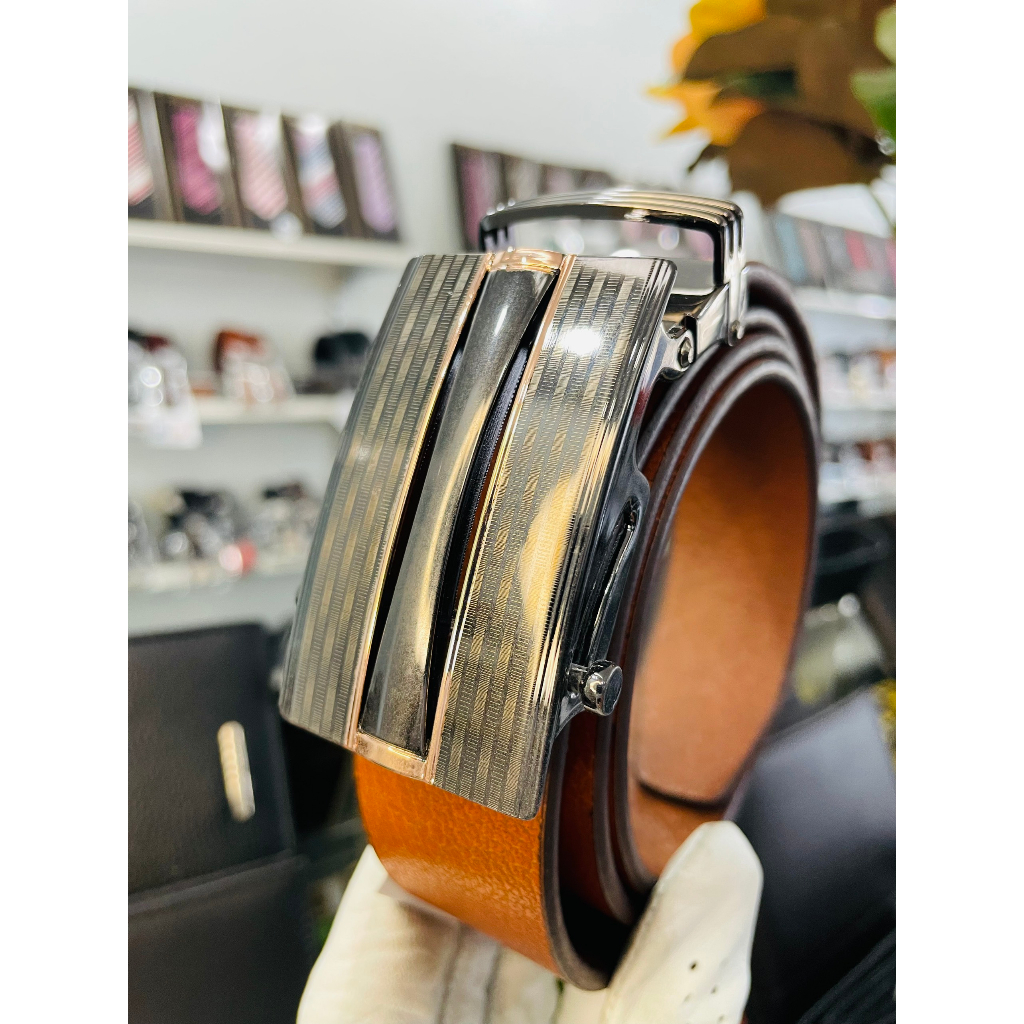 HCM- 100% Cowhide Belt- 078] Orange Brand Men's Cowhide Belt with Zipper - 036