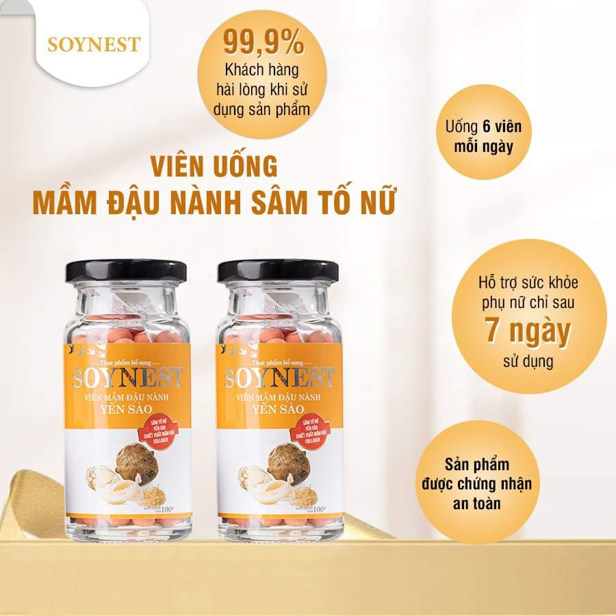 Combo 2 Soynest Bird's Nest Soybean Sprouts Improve Breast Growth Increase Collagen Helps Rejuvenate Beautiful Skin and Fade Dark Spots Slingshotm