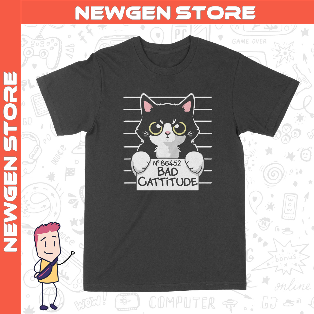 In Prison Cat T-Shirt, | Newgen Store - Fashion Gamer Casual, Unisex Cotton 100% 2 Colors 0236