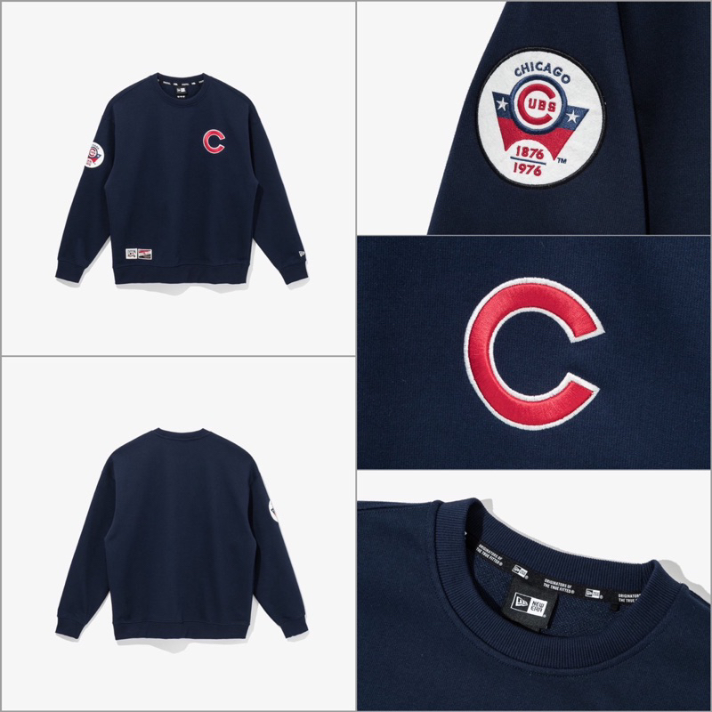 [Authentic] Sweater NEW Er x MLB Cooperstown Navy Chicago Cubs 13546469 * * New Era Sweater Sweatshirts Full Stamp Tag