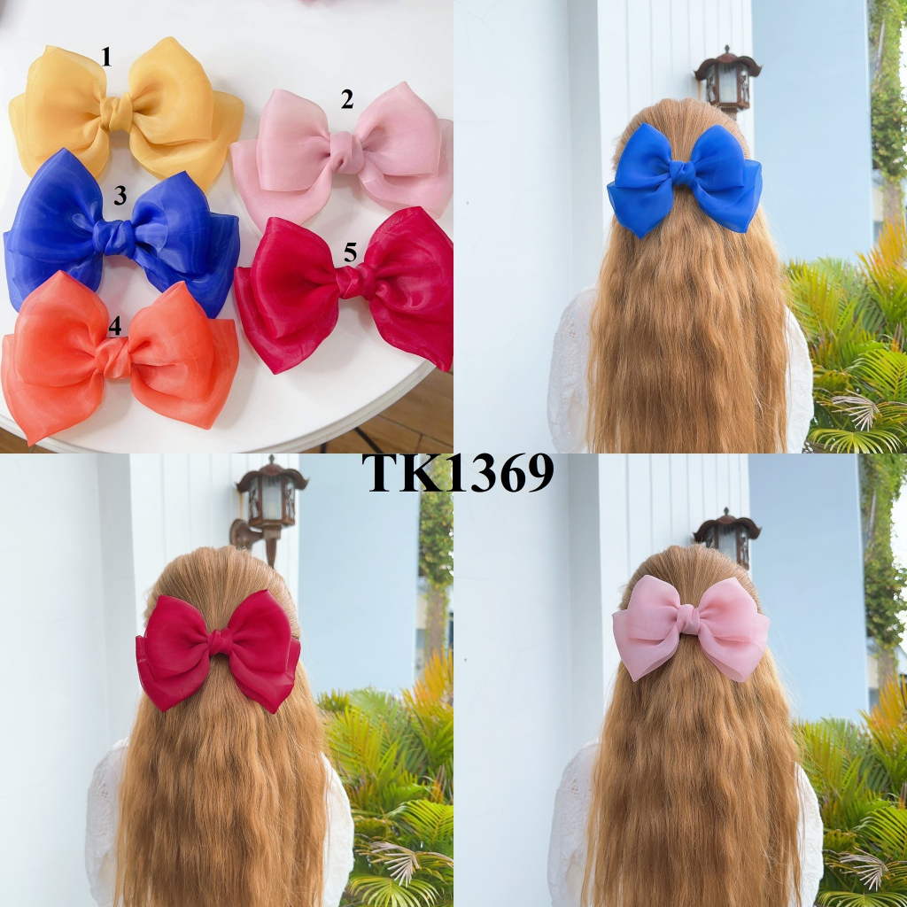 [TK1369] Colorful bow hair clip - handmade