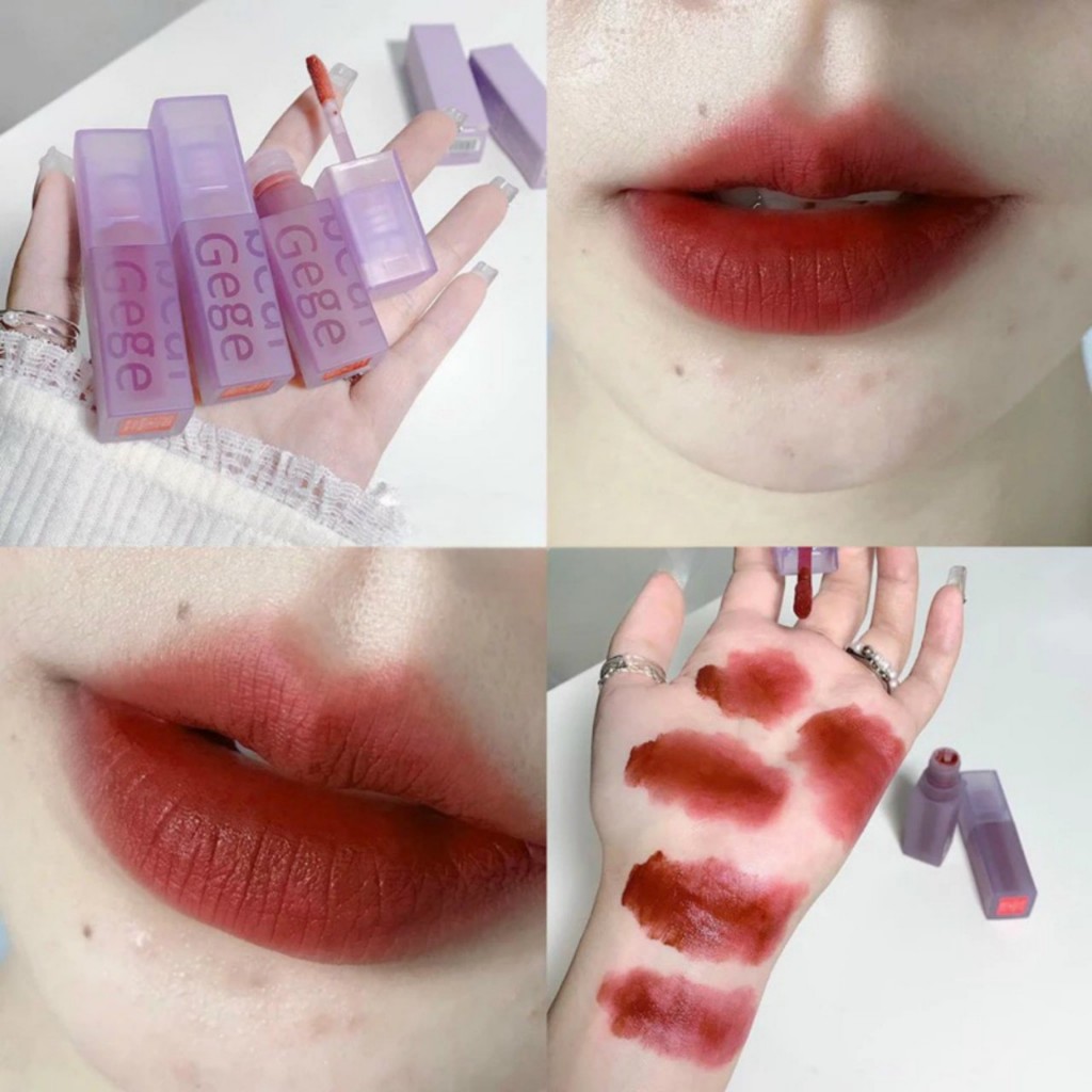 Gege Bear purple lipstick is as smooth as velvet and does not cause dry lips