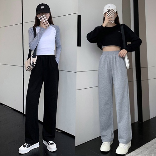 Wide-leg pants made of thick, soft fish fabric, so the shape is super pretty, CODE 90 seluar perempuan pants women