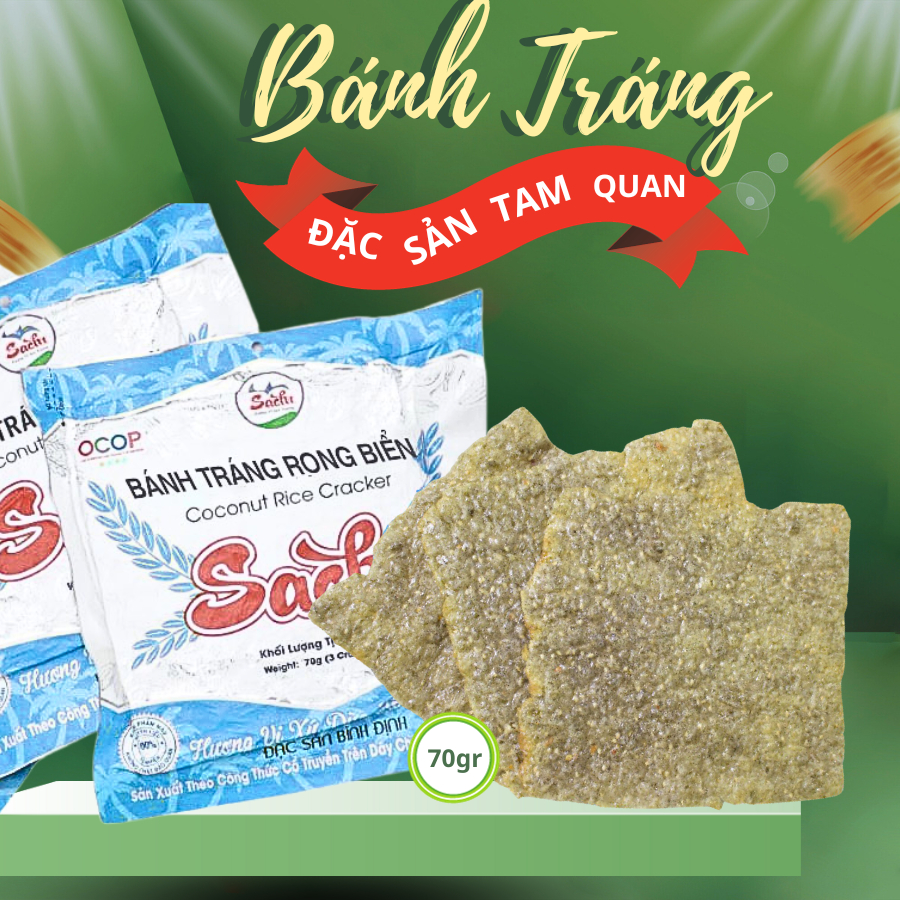Sachi Grilled Rice Paper, Tam Quan Specialty Seaweed Rice Paper 70gr