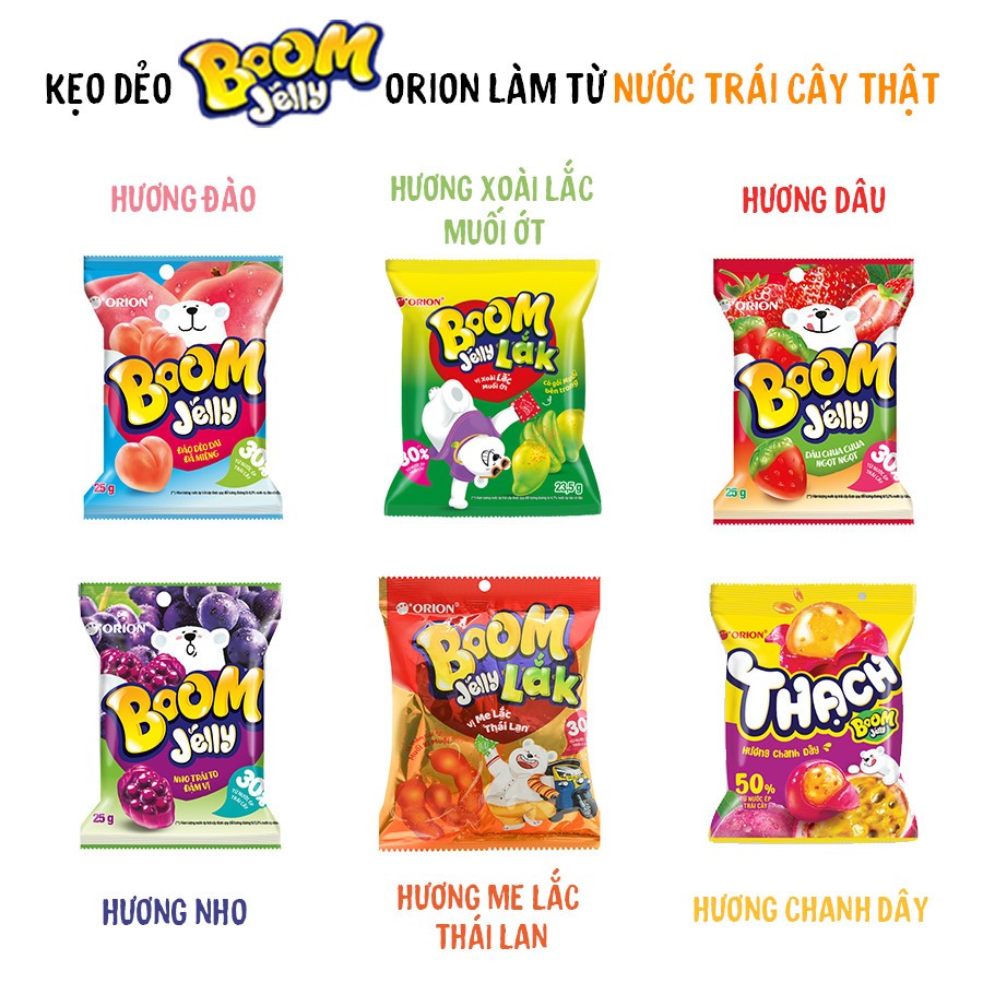 Boom Jelly Orion Gummies 6 Flavors Optional Wire 10 Packs