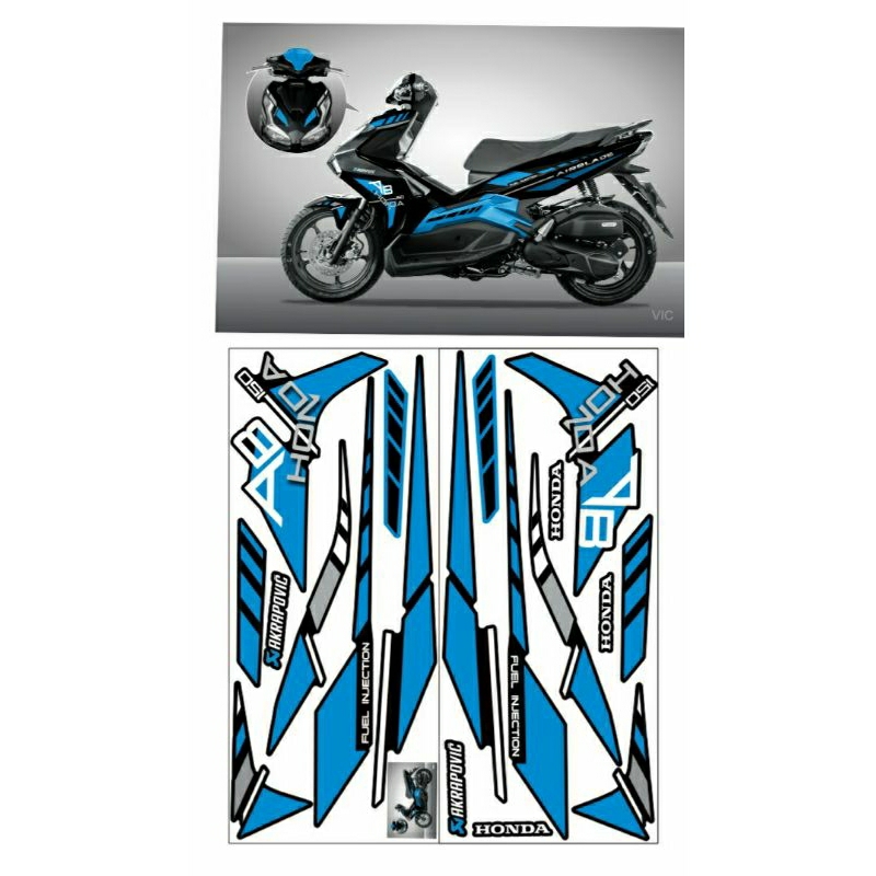 Removable sticker for ab 2020 blue and black