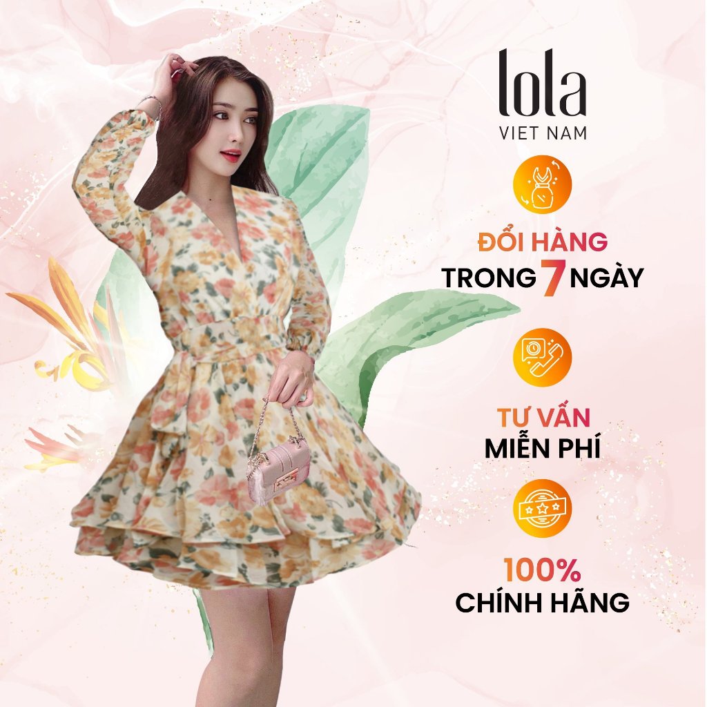 LOLA VIETNAM Women's Jumpsuit Set Flared Design Children's Floral Jump Dress Chic Design for Girls Traveling DA10