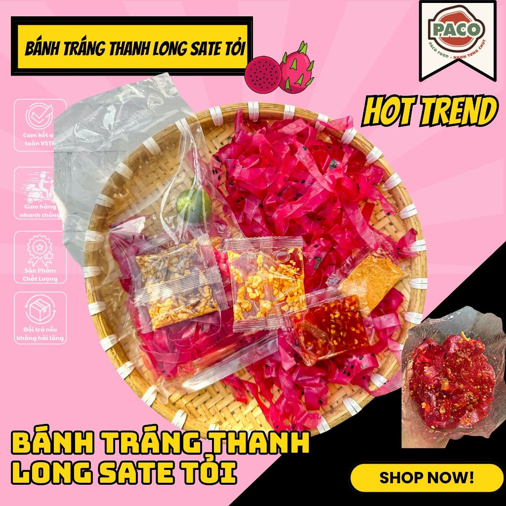 RICE CAKE MIXED WITH DRAGON FRUIT SATE GARLIC CHILI RIM WITH HONEY WITH DELICIOUS PACO FOOD 1 PACK