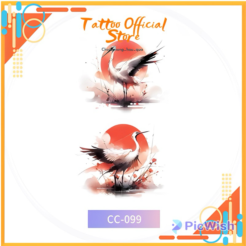 Tattoo stickers for women, stork model 11x18cm, last a few days, hot trend 2024