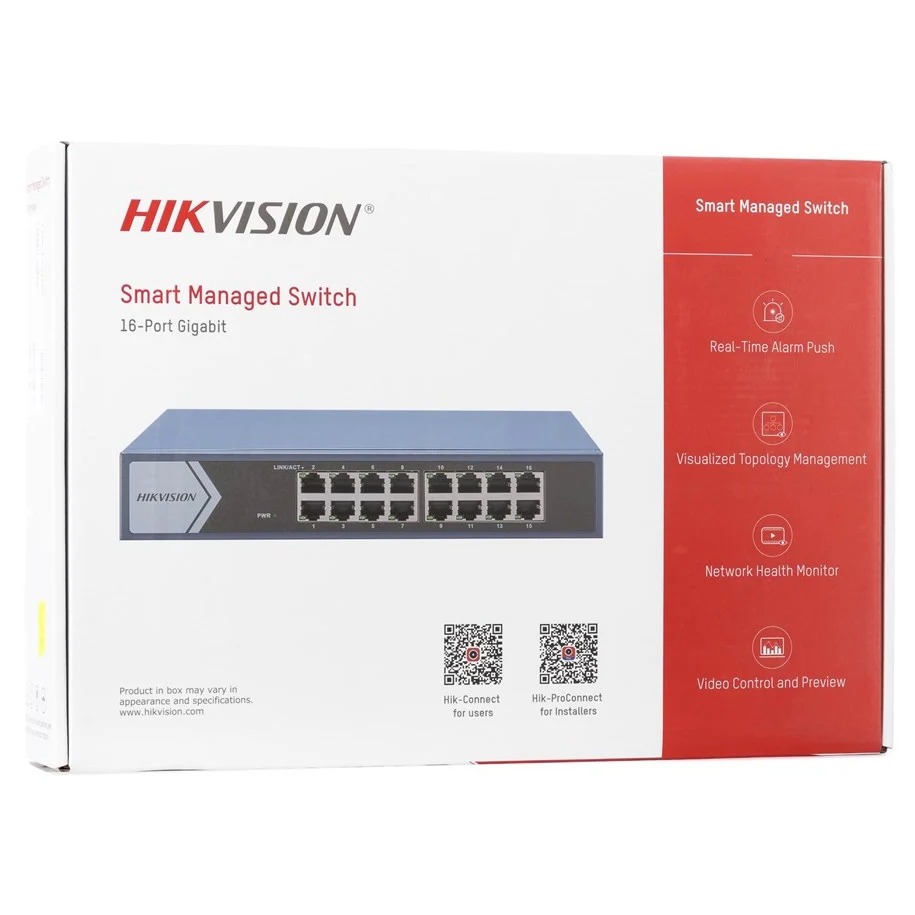 HIKVISION DS-3E1516-EI 16-Port Gigabit Network Switch
