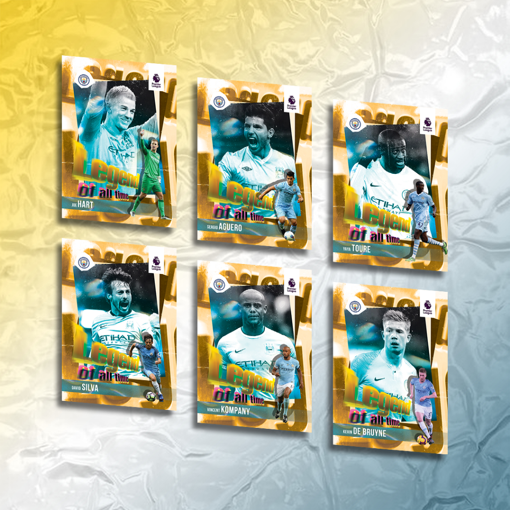 Manchester CITY LEGEND OF ALL TIME Football Player Card | Sky LABELS | Sergio Aguero Kompany Toure De Bruyne Haaland