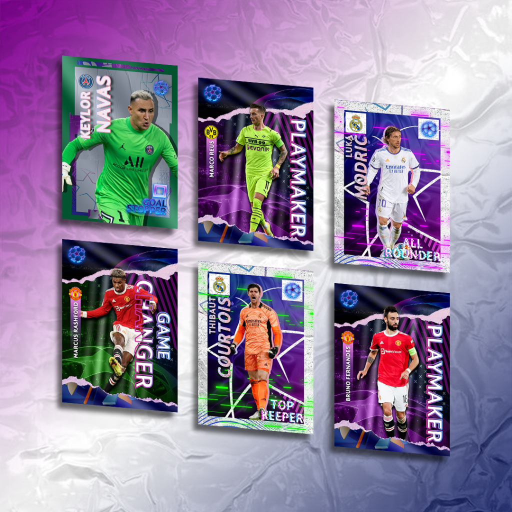 Sky UCL C1 soccer card | Casemiro Mason Mount Modric Gündoan Chiesa van Dijk Di María Rashford Reus Bruno Silva