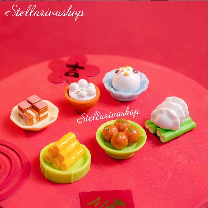 Model of food plates for dumplings, braised meat, tea to decorate miniature landscapes CNY, dollhouse, stellariva