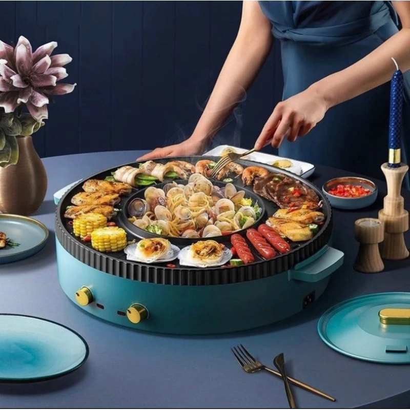 Osaka 2-In-1 Grill Hot Pot, Convenient To Use To Decorate Beautiful Food