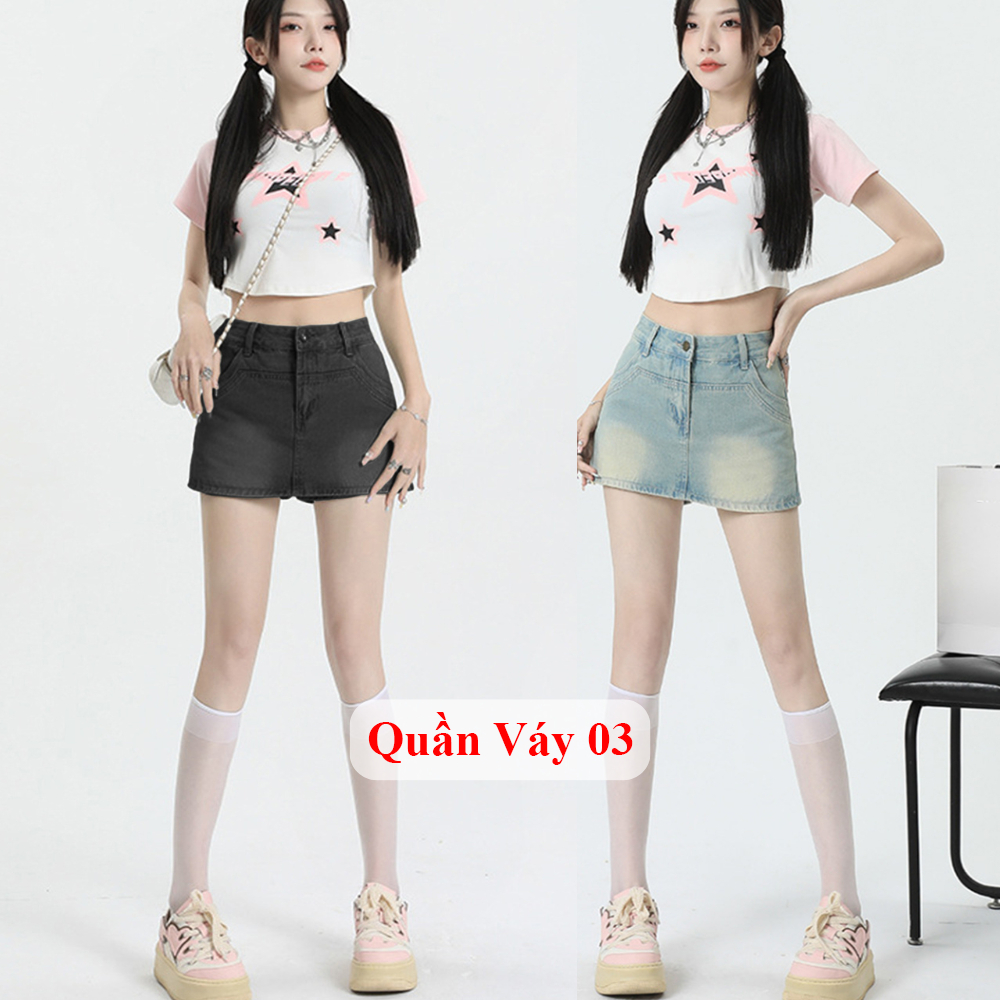 Fashionable MADELA short high-waisted A-line denim skirt pants, thick high-waisted A-line short women's denim skirt