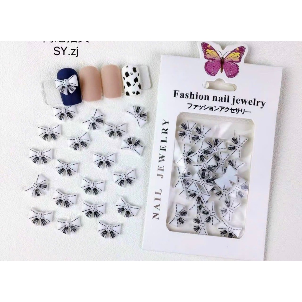 Flower bow nail accessories