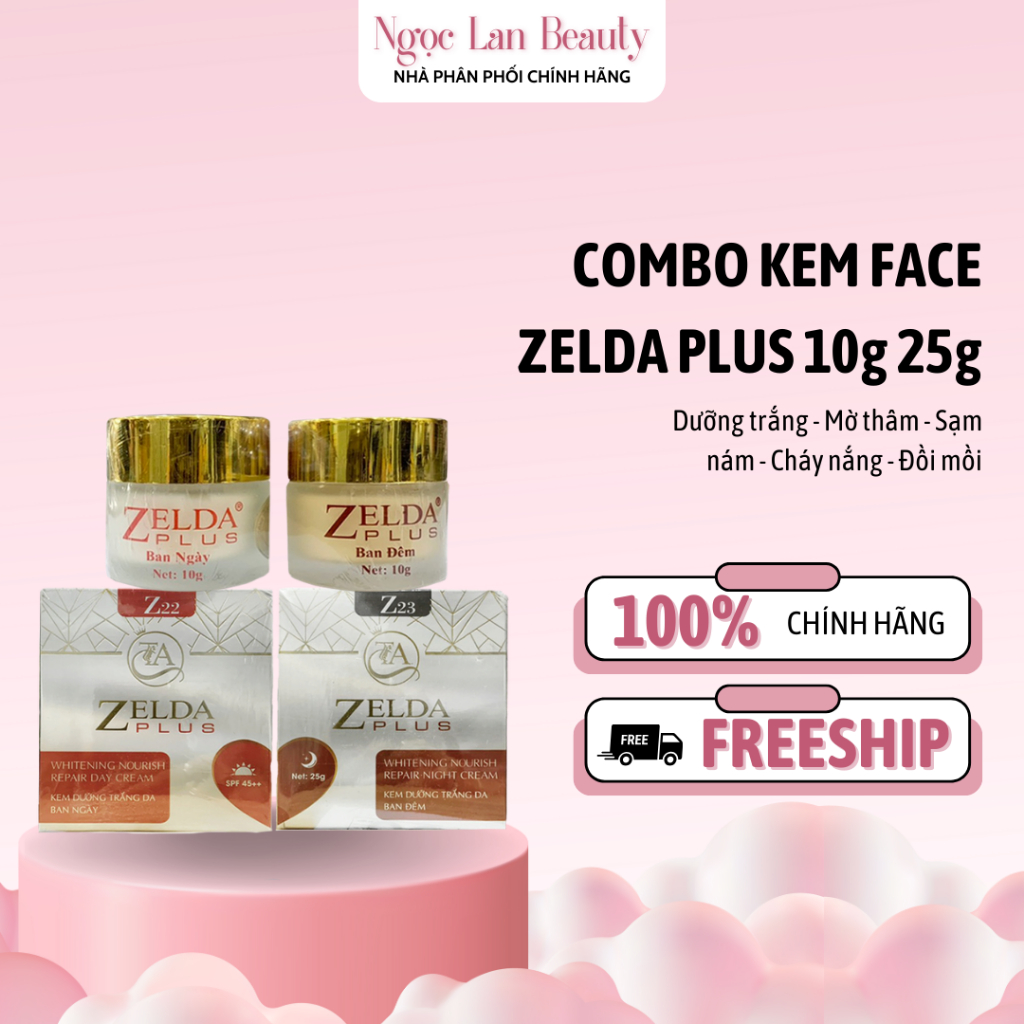 Kem Face Zelda Plus Dưỡng Trắng Mờ Nám Combo Ngày Đêm NLB001