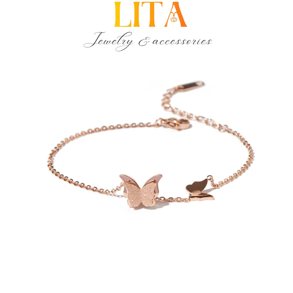 Cde Pave Butterfly Unity Bracelet Rose Gold CDE2015RG Lita Jewelry