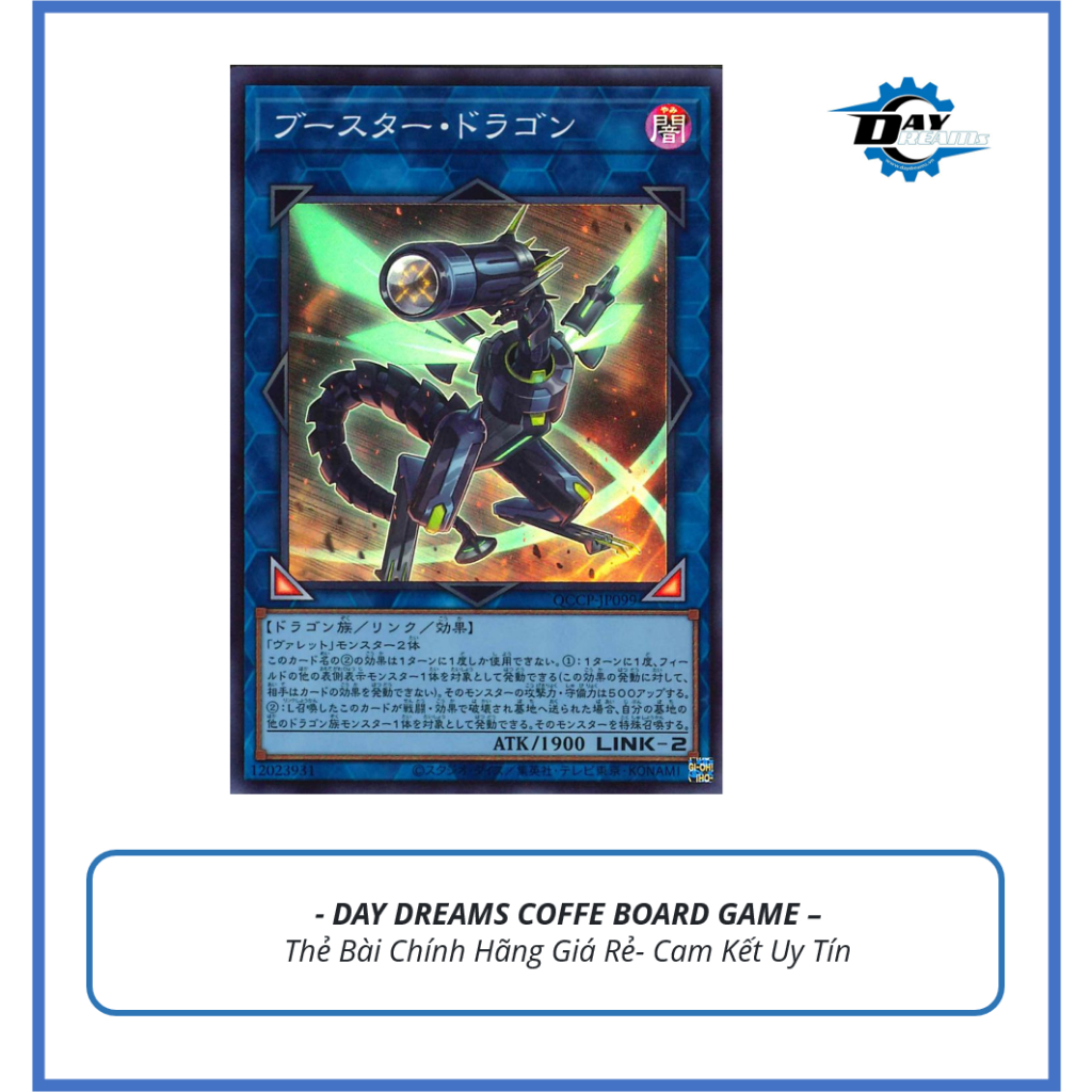 YUGIOH CARD - GENUINE JAPANESE LANGUAGE:QCCP-JP099-Booster Dragon-SUPER RARE