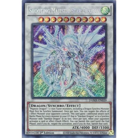 Yugioh Card - TCG (UK) - Shooting Majestic Star Dragon - DAMA-EN039 - Secret Rare 1st Edition