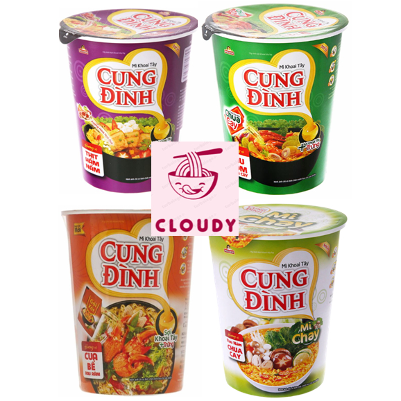 Royal Potato Noodles Spicy and Sour Shrimp Hot Pot, Crab with Laksa, Mushroom Stew, Vegetarian Spicy and Sour Mushroom 65g Cup