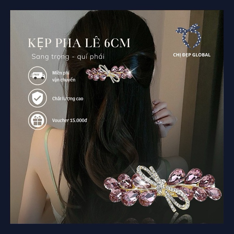 6cm high-quality stone clip with meticulous and lovely design for women