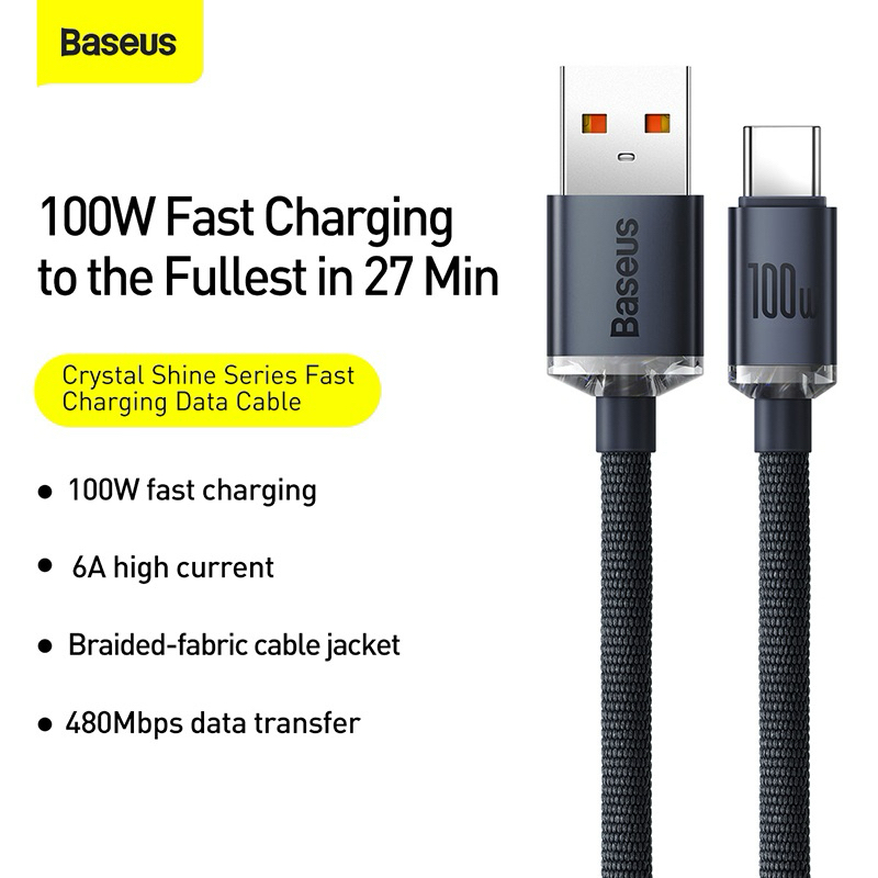 Baseus Crystal Shine 100W USB-C Fast Charging Cable