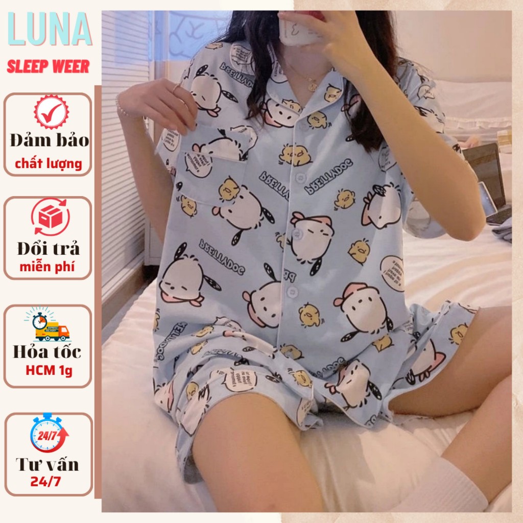 Cary Korean style home pajama Set, cartoon women's pajamas short sleeve Shorts cute summer