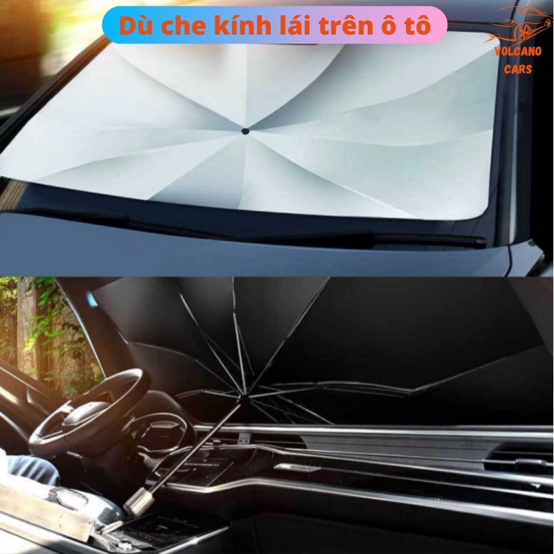 Volcano Cars Driver'S Glass Umbrella Folding Folding Type Silver Insulation Heat Resistant For Cars