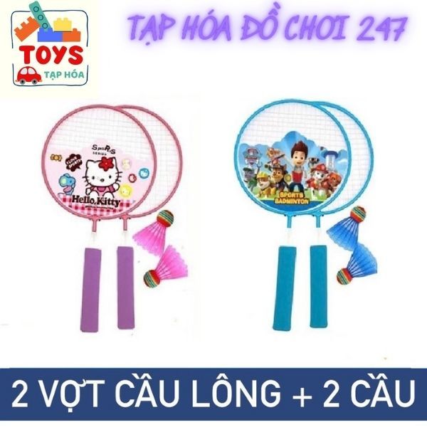 Children's Badminton Racket With 2 Balls, Motor Enhancement, Kitty Bridge Racket, Paw patrol Rescue Dog Team