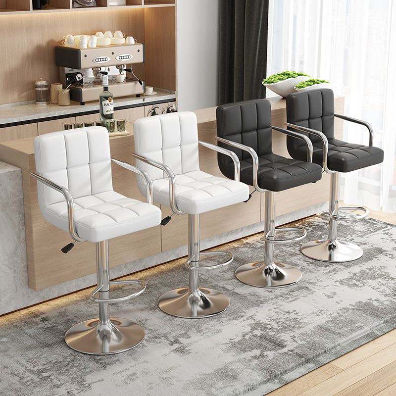 Luxury 360 rotating makeup chair with armrest, suitable for reception desk and beauty space.