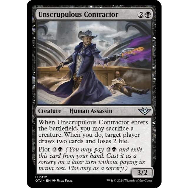 Magic Unscrupulous Contractor Card - U - Creature - Outlaws of The Thunder Junction - Wolf Gang Hobby Store