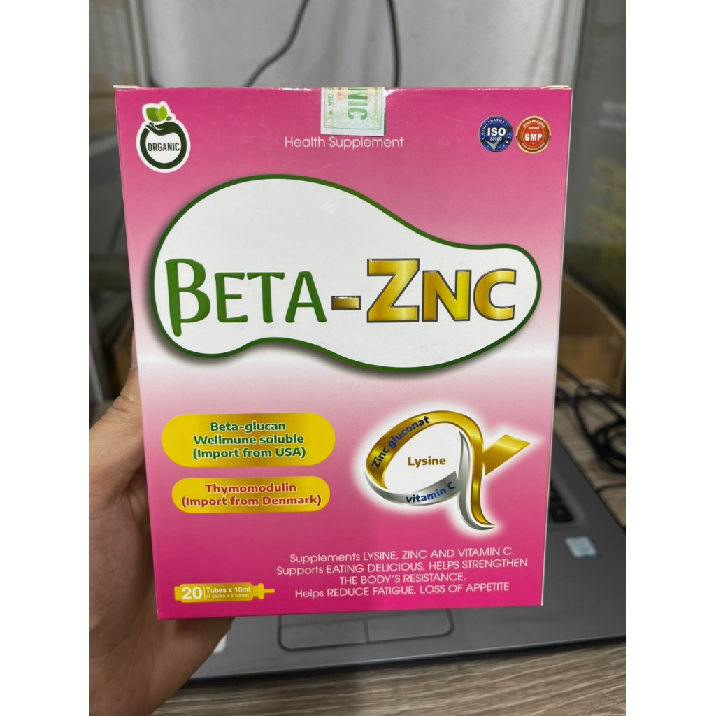 Zinc Syrup Supplemented For Children BETA ZNC, Increase Resistance, Supplement Essential Vitamins, Reduce Morning Sickness 20 Tubes