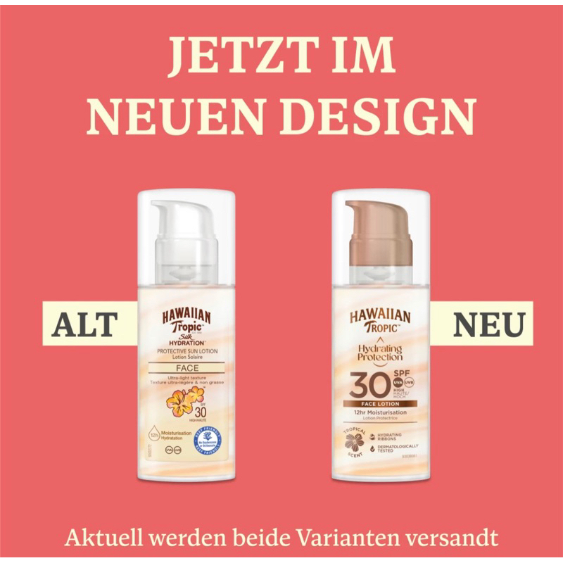 NEW MODEL 2024 Hawaiian Tropic Utra-LIGHT Texture Air Soft Face Sunscreen 30SPF -50ml