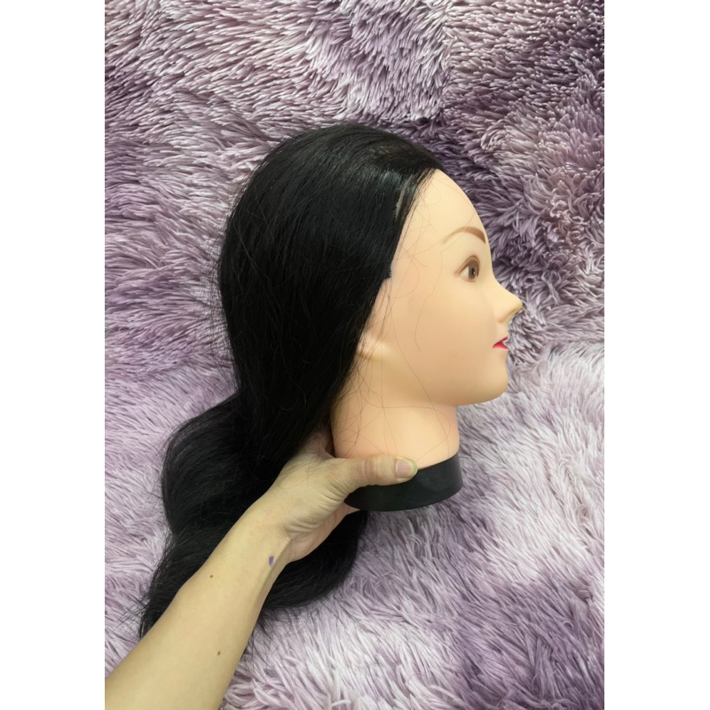 Hair cutting learning head 52cm long