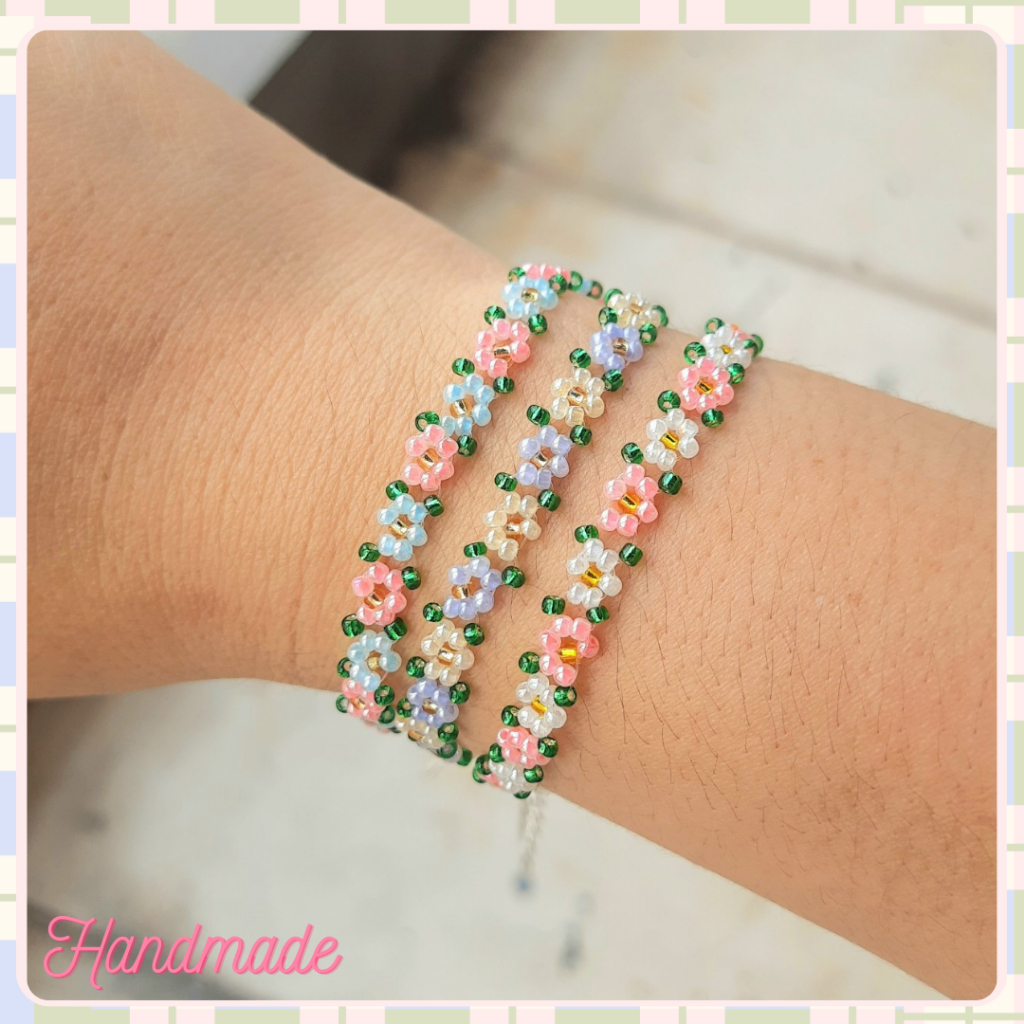 Small Beads Glass Bracelets - Bohemian Style Unisex - Handmade By Shop