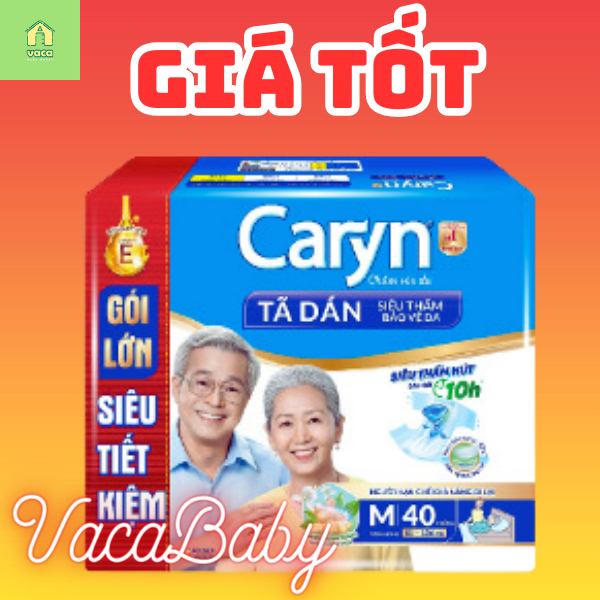 (NEW Model 2024) CARYN ADULT/Elderly Diapers LARGE SAVING PACKAGE SIZE M40/ M40+4 PIECES