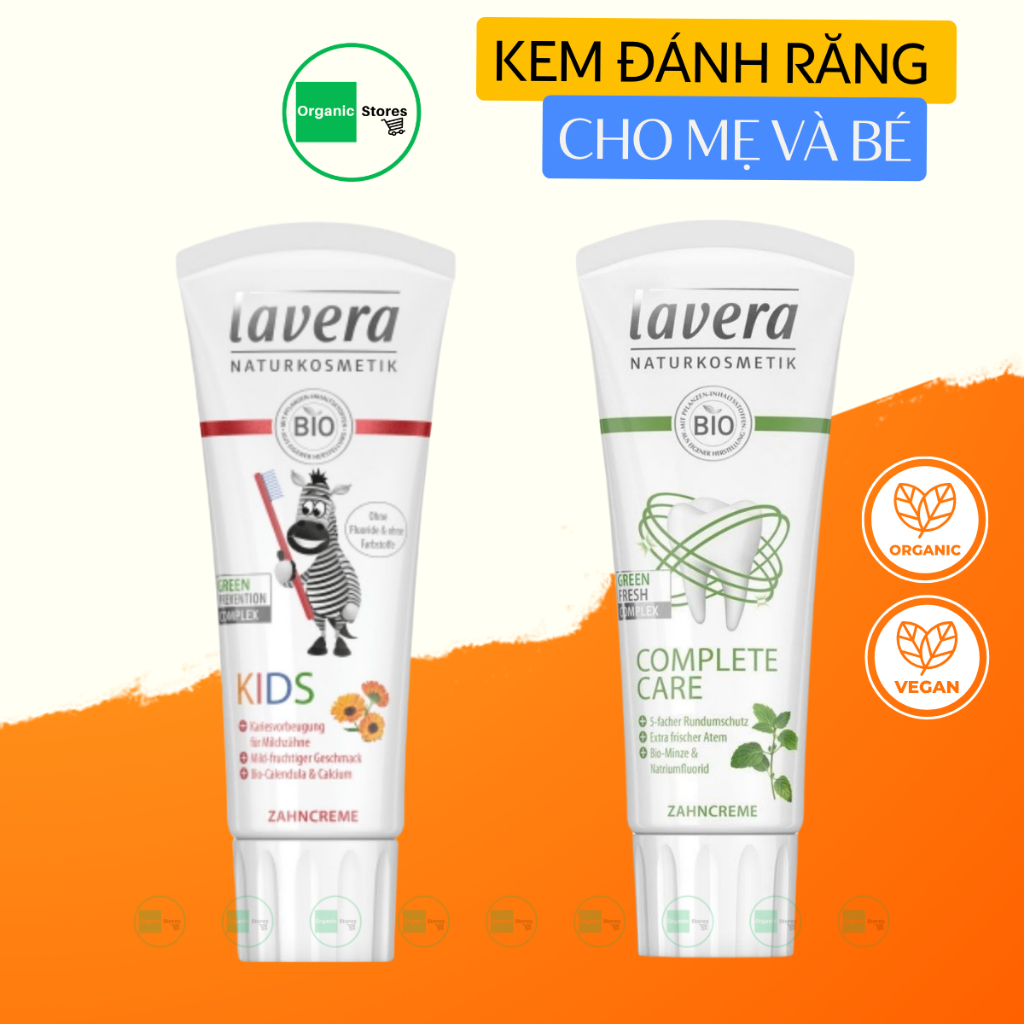 Organic toothpaste for babies and mothers with chrysanthemum - mint - bamboo charcoal flavor 75ml (Lavera) - Organic Cosmetics - Organic Stores