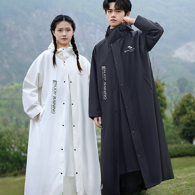 Long Raincoat for Electric Vehicles, Motorcycles, and Walking Unisex Thick Waterproof, Fashionable Style