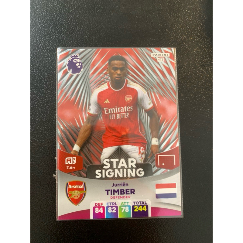 I605 Jurrien Timber Arsenal Panini AXL Star Signing Soccer Card 2024