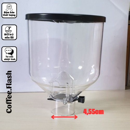 The Hopper Contains The Seeds Of The Lingdong Coffee Grinder 900E - The Diameter Of The Funnel Mouth Is 4.55Cm