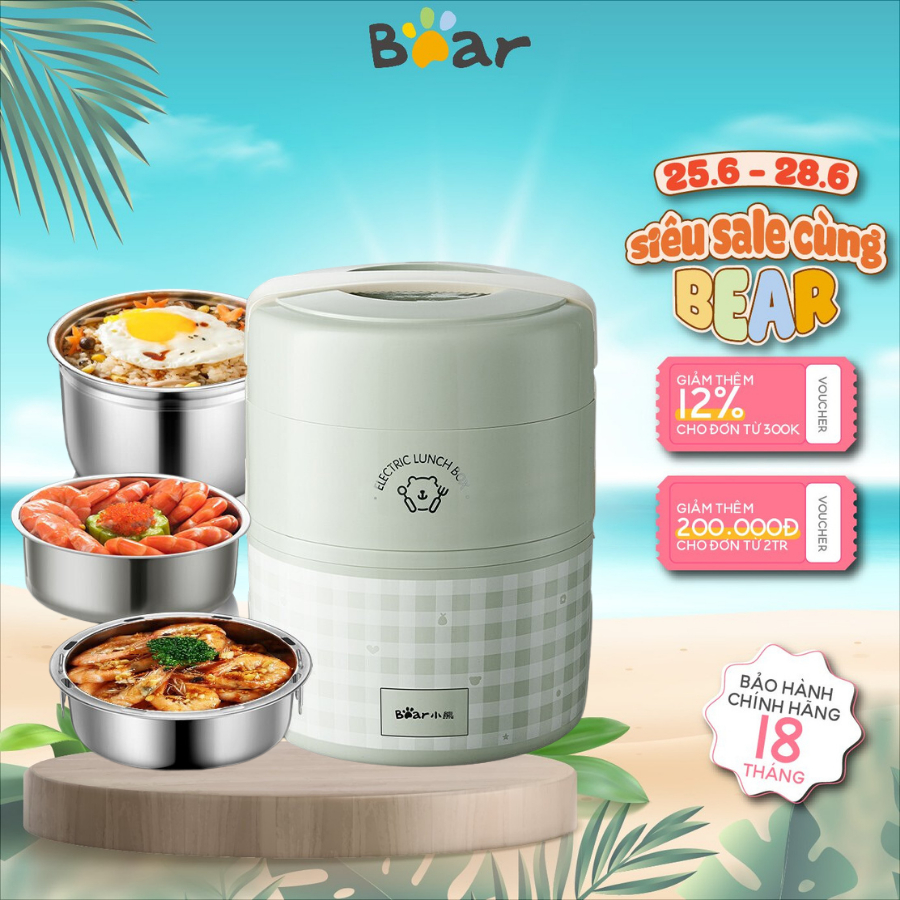 Bear DFH-A20Q6, 2L Multifunctional mini Portable Rice Box, Reheating / Short Cooking For Offices,