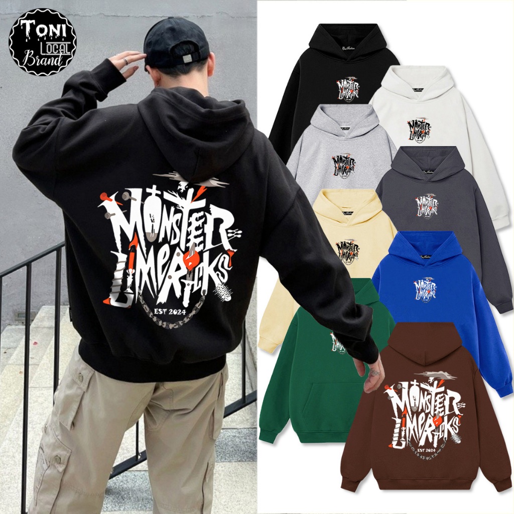 Local MONSTER Local Brand Local Hoodie Extremely Thick Cotton Felt Unisex Wide form (HD9620L - Genuine Product)