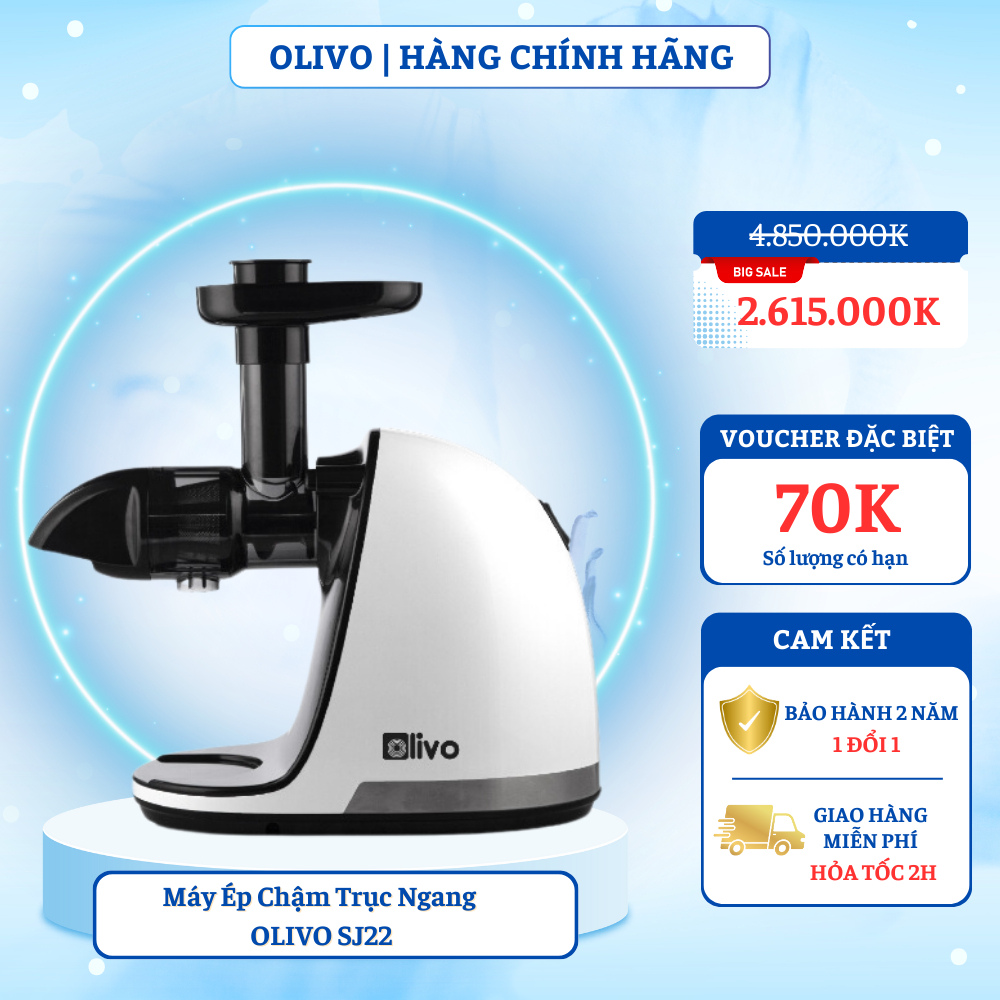 Olivo SJ22 Horizontal Axis Press Machine - Press Vegetables Without Worrying About Stuck - Exhausting - Easy To Clean - Livo Making Life Easier