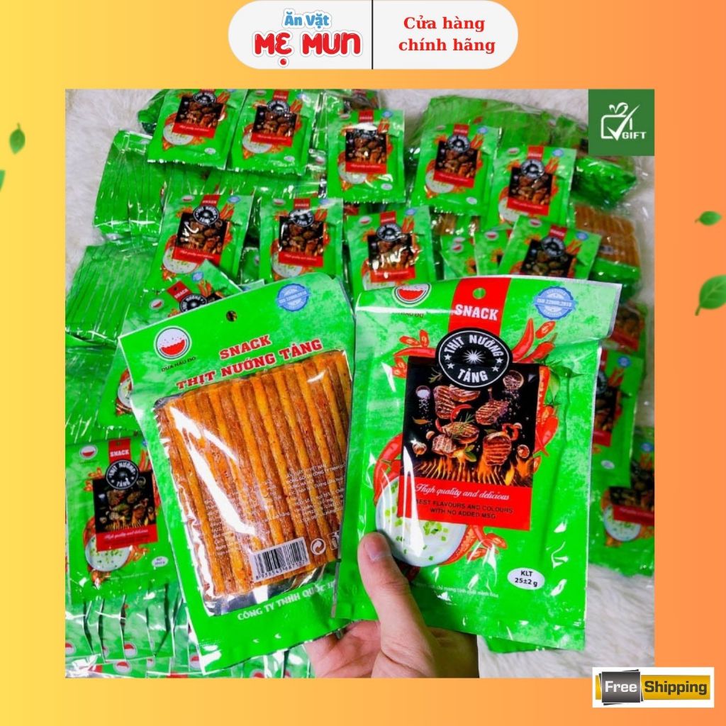 Combo of 10 Packets of Grilled Meat Snacks Made from Wheat Flour, Red Watermelon Snacks