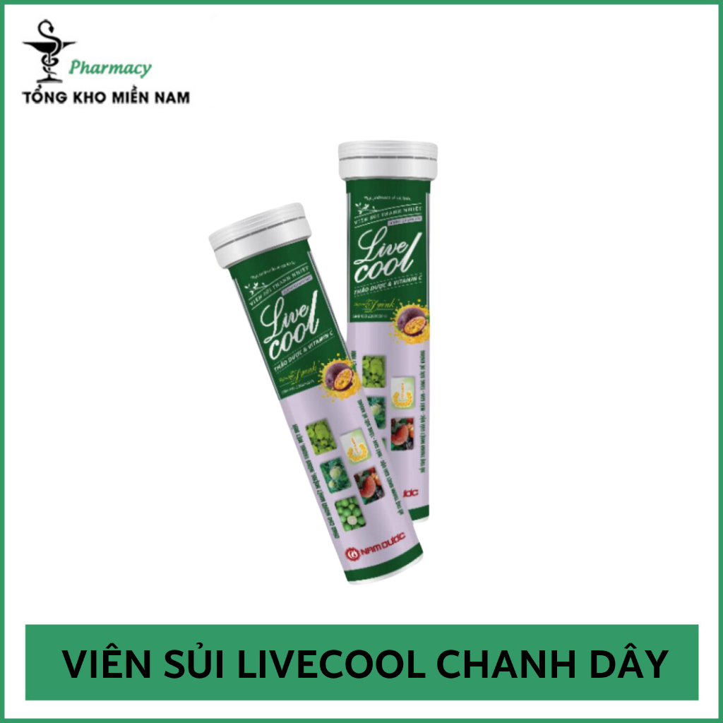 Live Cool Passion Fruit Effervescent Tablets for people with poor resistance and impaired liver function (bottle of 16 tablets) - TKMN