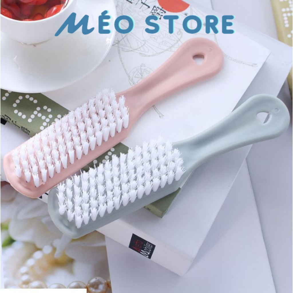 Brush for washing clothes, shoes, foot scrub when bathing, dog and cat grooming with handle -MEOSTORE