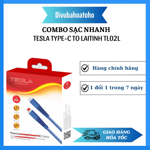 Tesla TYPE C TO Laitin TL02L Fast Charging Cable - High Quality Plastic, Core Made Of Pure Copper, Anti-Interference Cover