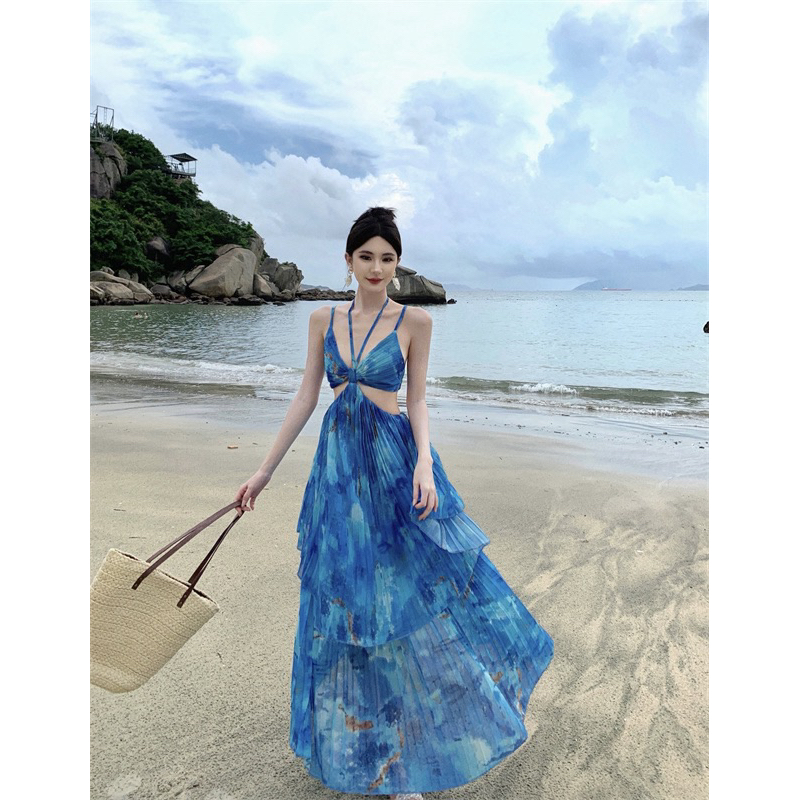Pleated beach dress