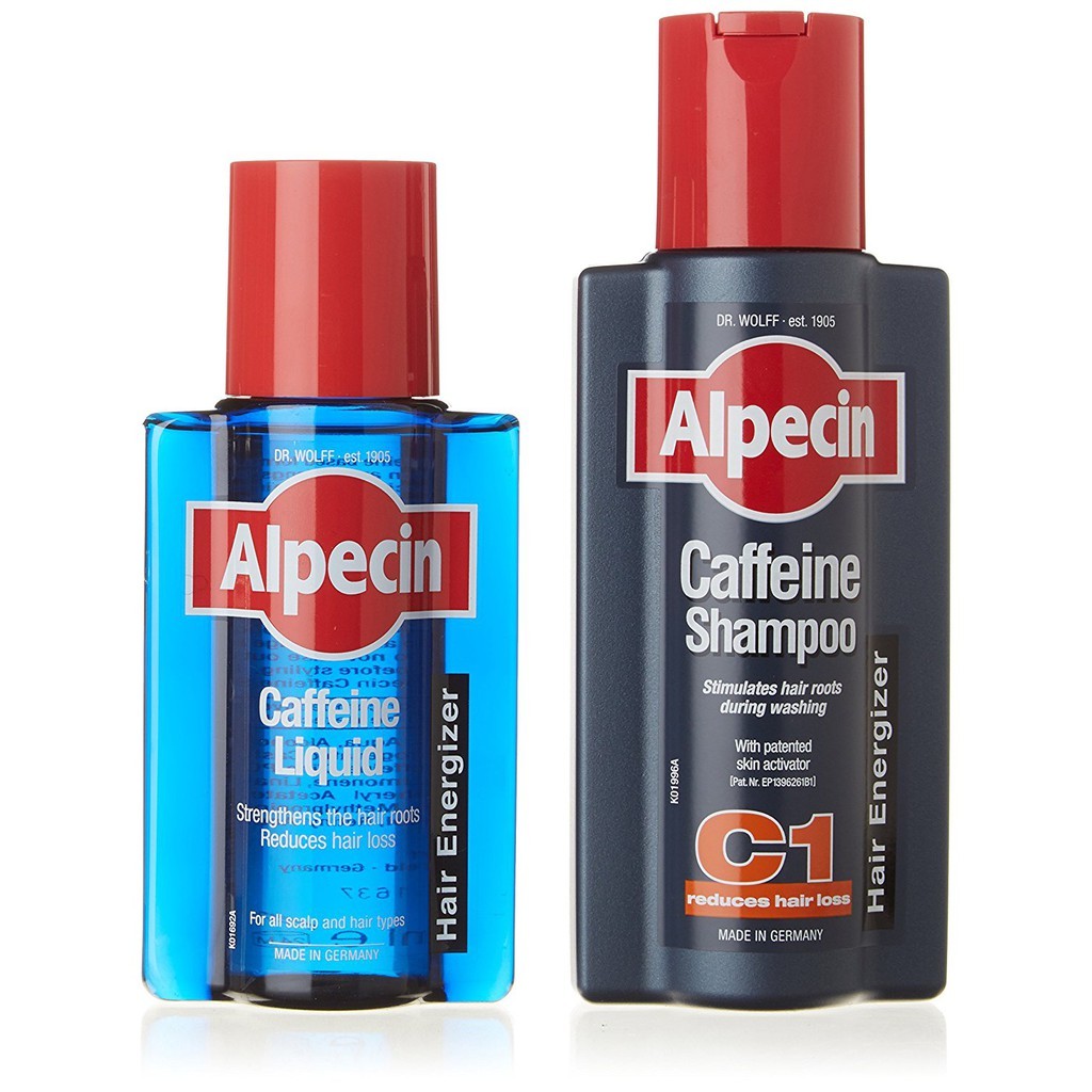 Alpecin Coffein Liquid shampoo and hair growth essential oil set prevents hair loss, treats hair growth& baldness